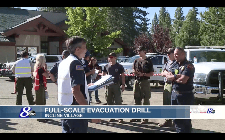 Perimeter featured for Incline Village evacuation drill on KOLO-TV news